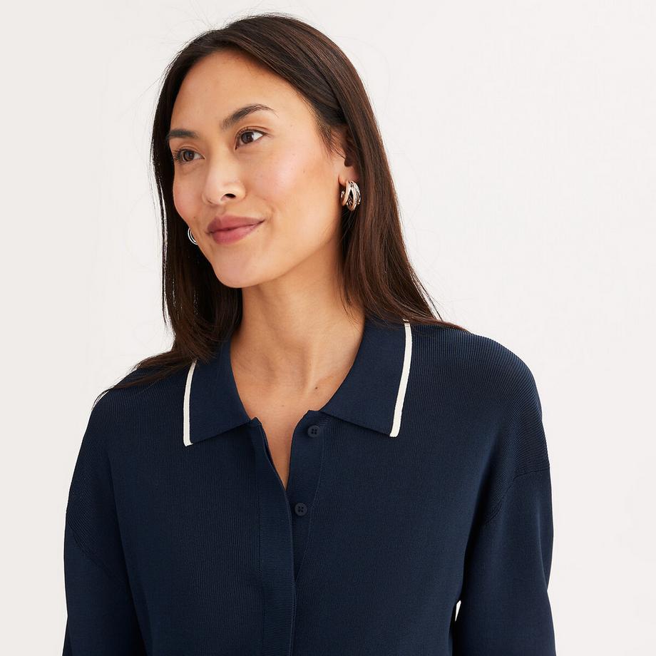 La Redoute Collections Cardigan Col Polo Maille Fine  