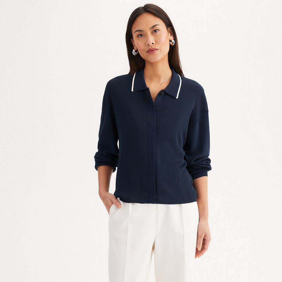 La Redoute Collections Cardigan Col Polo Maille Fine  