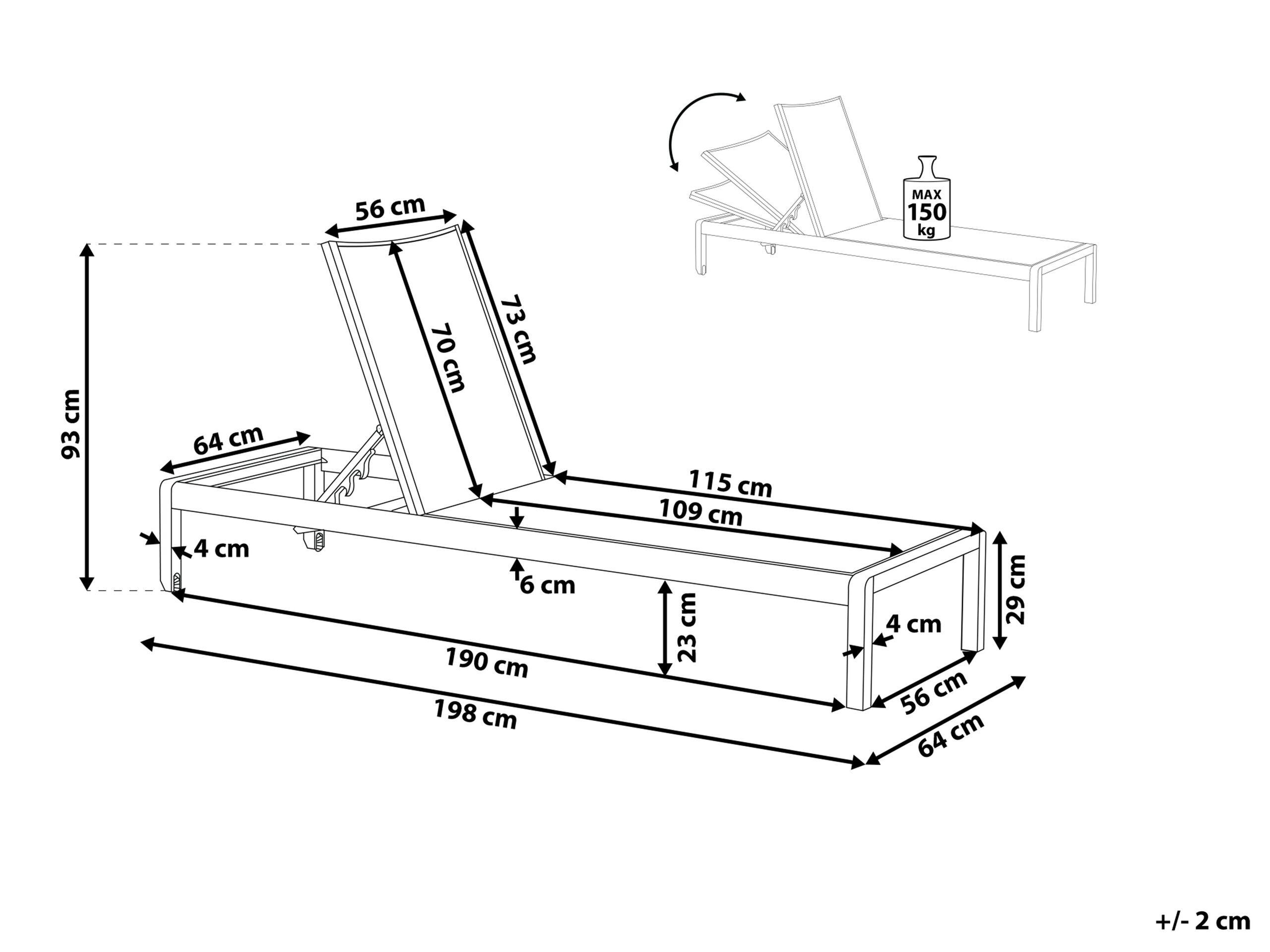 Beliani Transat en Aluminium Moderne FOSSATO  