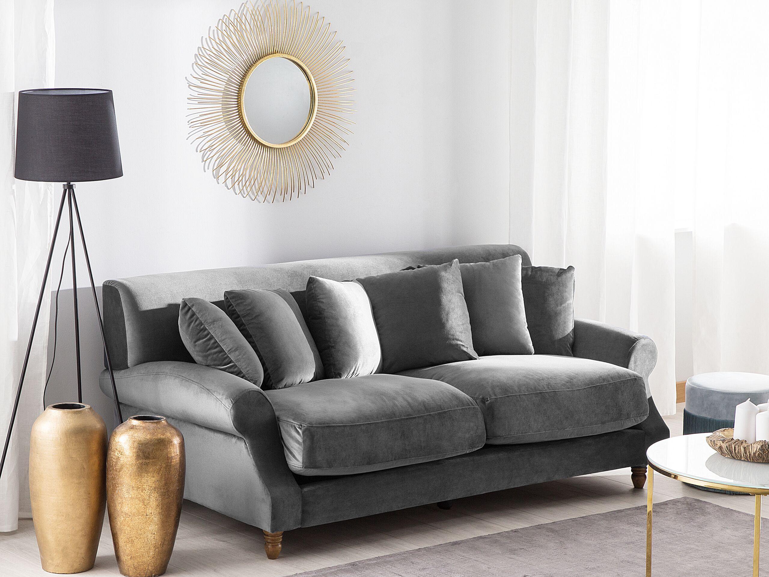 Beliani 2 Sitzer Sofa aus Samtstoff Glamourös EIKE  