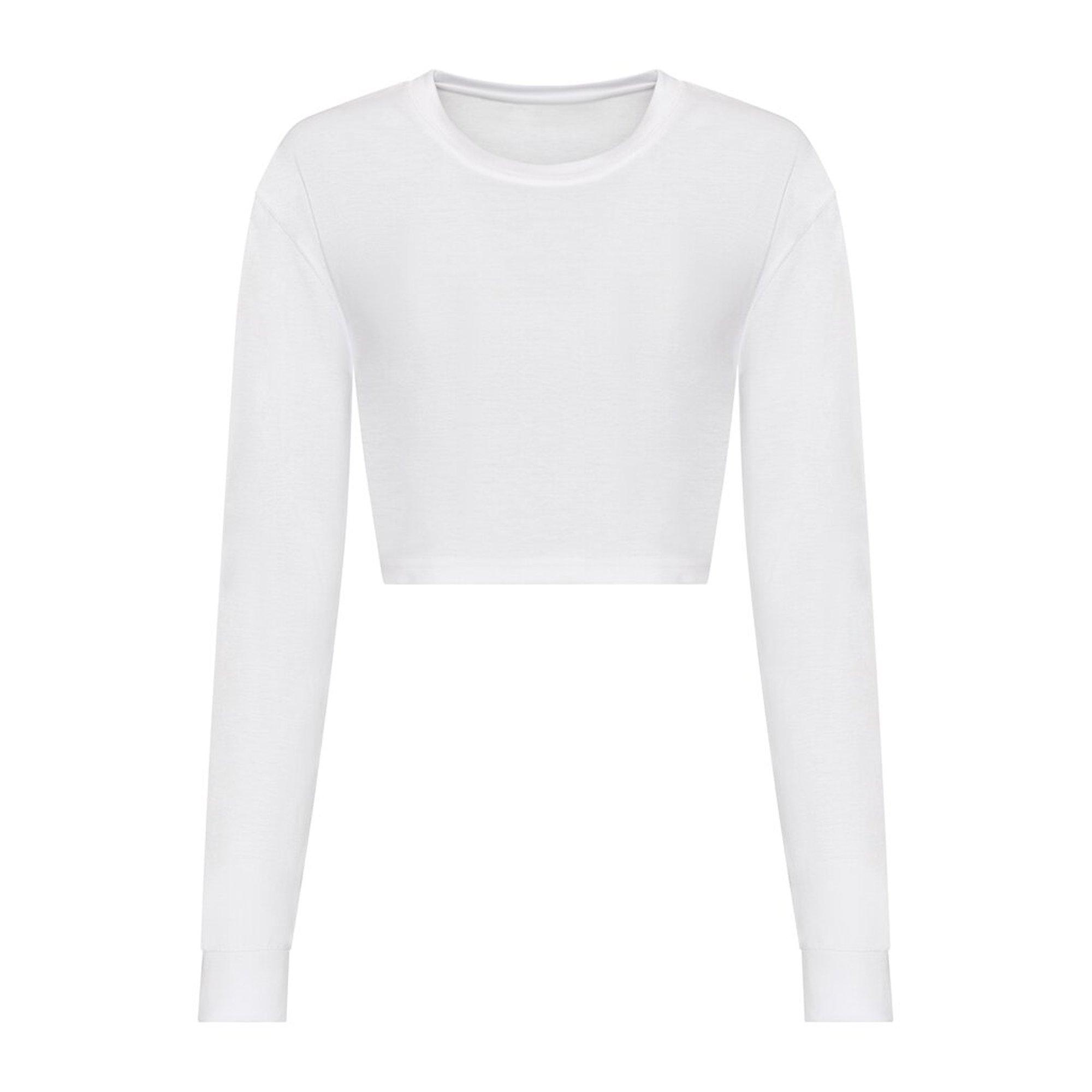 Image of Kurzes Tshirt Langärmlig Damen Weiss XL