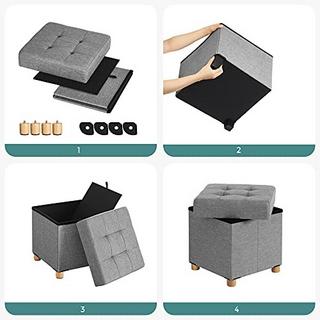 Pricenet Elegante Aufbewahrungsbank mit gesteppter Oberfläche und 300 kg Tragkraft  