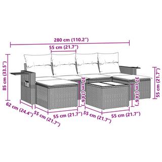 VidaXL set divano da giardino Polirattan  