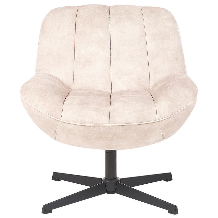 Beliani Fauteuil pivotant en Velours  LIA  