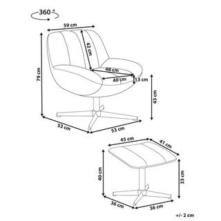 Beliani Chaise avec repose-pied en Velours Rétro LIA  