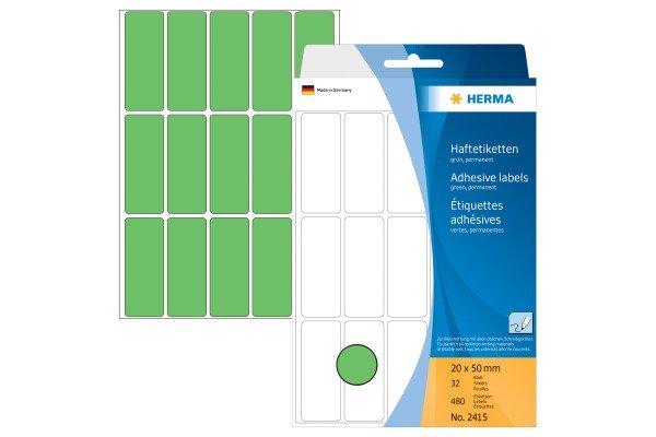 HERMA HERMA Etiketten 20×50mm 2415 grün 480 Stück  