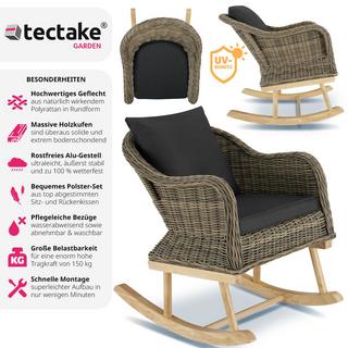 Tectake Fauteuil à bascule en rotin Rovigo 150 kg  