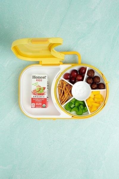 GöBe GöBe Lunchbox für Kinder mit Snackschleuder, Honey Yellow   