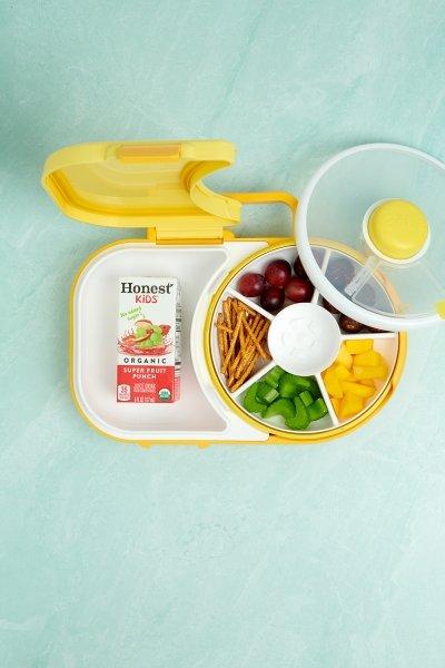 GöBe GöBe Lunchbox für Kinder mit Snackschleuder, Honey Yellow   