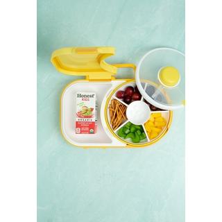 GöBe GöBe Lunchbox für Kinder mit Snackschleuder, Honey Yellow   