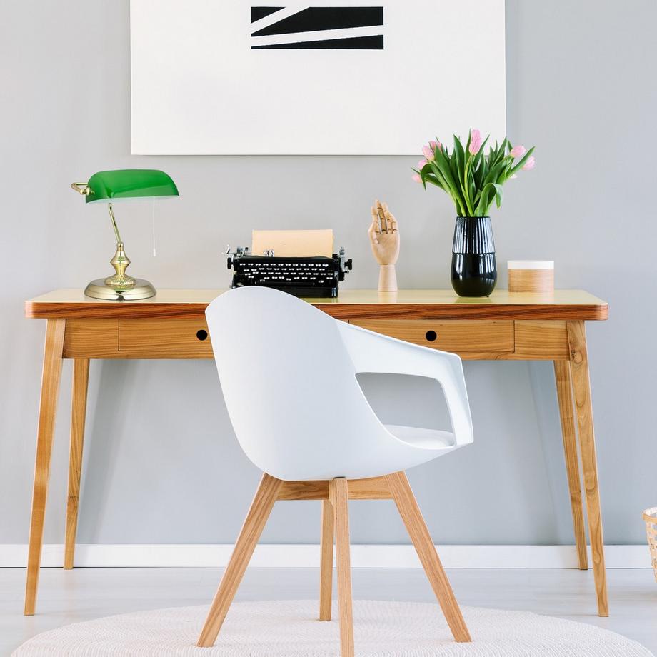 B2X Bankerlampe mitem Glasschirm  