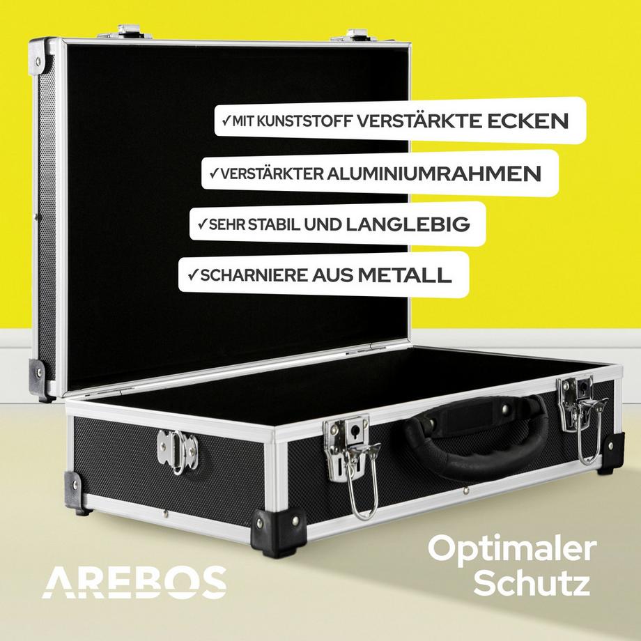 Arebos  3er Set Transportkoffer | 50 L Gesamtvolumen | Abschließbar | Tragegurt 