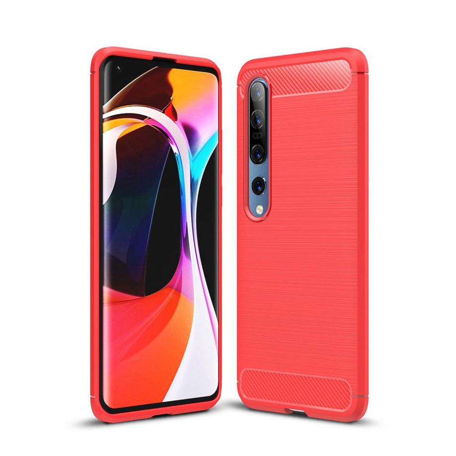 Cover-Discount  Xiaomi Mi 10 / 10 Pro - Metall Carbon Look Gummi Hülle 