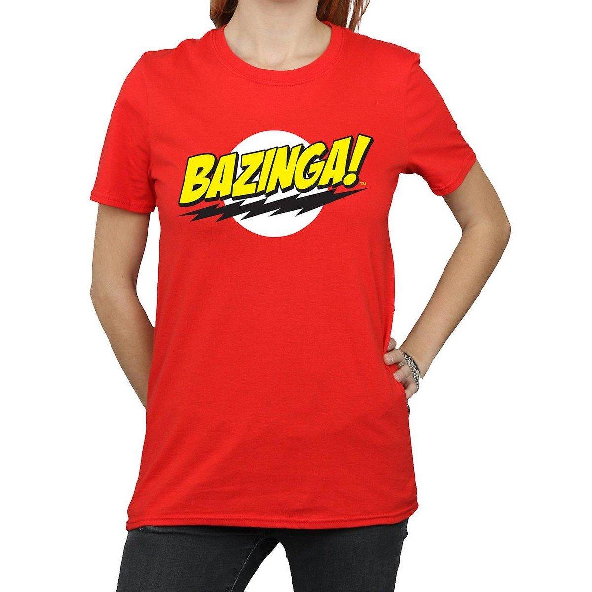 Image of Bazinga Tshirt Damen Rot Bunt M