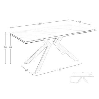ANGEL CERDA Ausziehbarer Esstisch Rechteckig Porzellanmarmor  