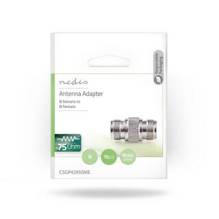 Nedis  Adaptateur satellite et antenne | N Hona | N Hona | Nickel Platerad | 75 Ohm | Rak | Metal | Silver | 10 st. | Enveloppe 