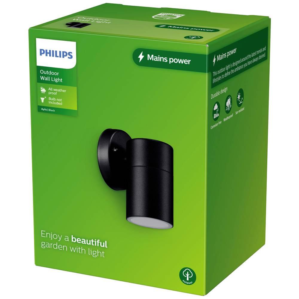 Philips Lighting Kylis Apparecchio da parete Downlight (attacco GU10) IP44 Acciaio inossidabile Nero  