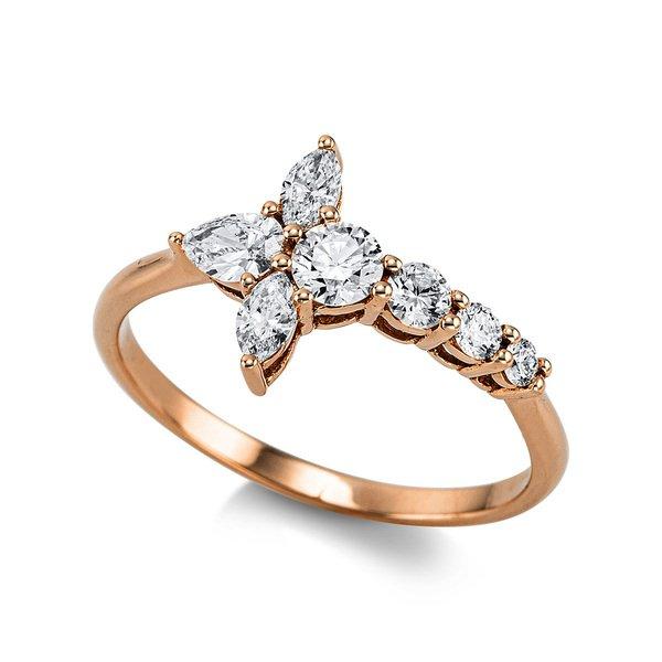 Image of Ring 750/18k Rotgold Diamant 0.65ct. Damen Gold 54