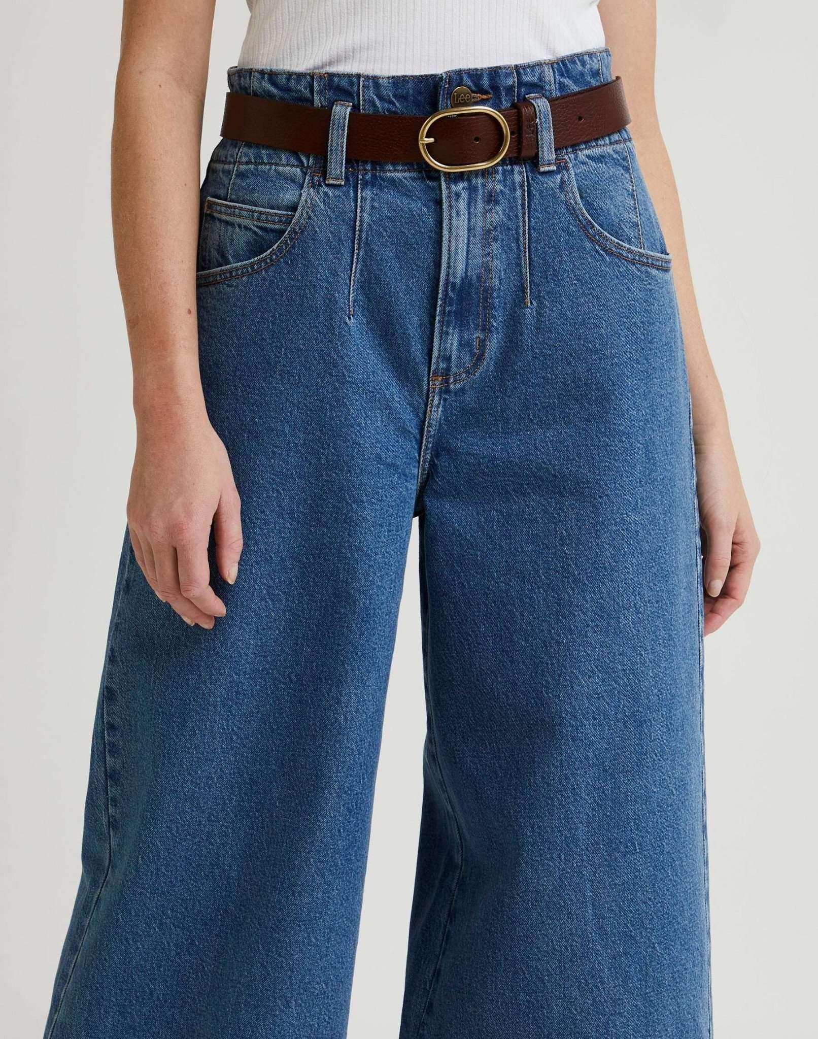 Image of Gürtel Wide Leather Belt Damen Braun 85