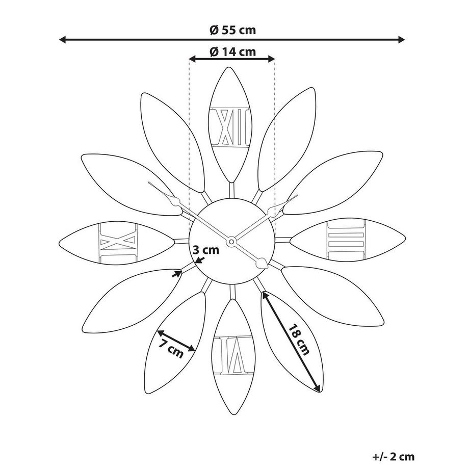 Beliani Horloge murale en Métal Rétro BEINWIL  