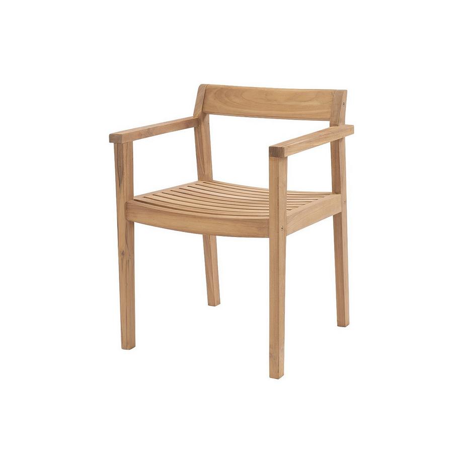 Vente-unique Garten-Essgruppe: 1 Tisch L 200 cm + 6 Sessel - Teakholz - Holzfarben hell - ALLENDE von MYLIA  