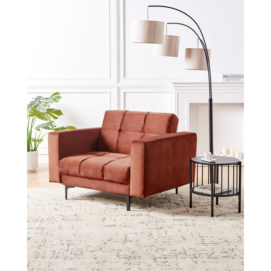 Beliani Fauteuil en Velours Minimaliste ALNES  