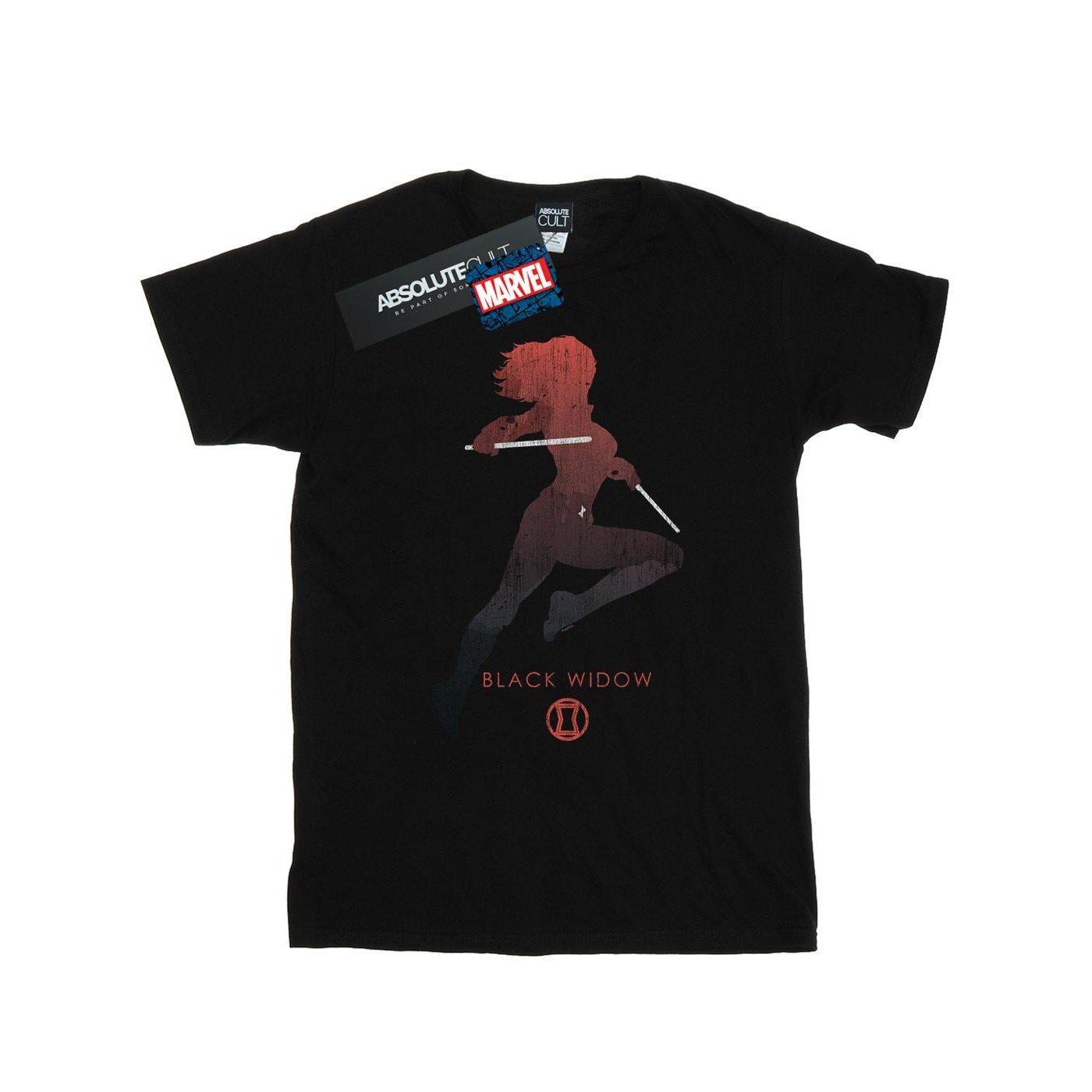 Image of Black Widow Silhouette Tshirt Damen Schwarz M