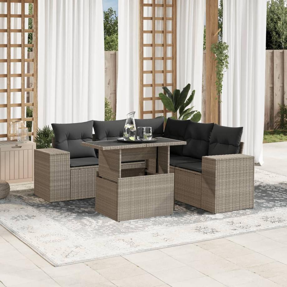 VidaXL set divano da giardino Polirattan  