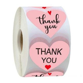 eStore 100x Autocollants en forme de coeur - Thank You  