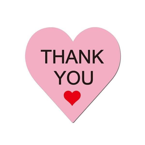 eStore 100 adesivi a forma di cuore - Thank You  