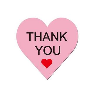 eStore 100 adesivi a forma di cuore - Thank You  