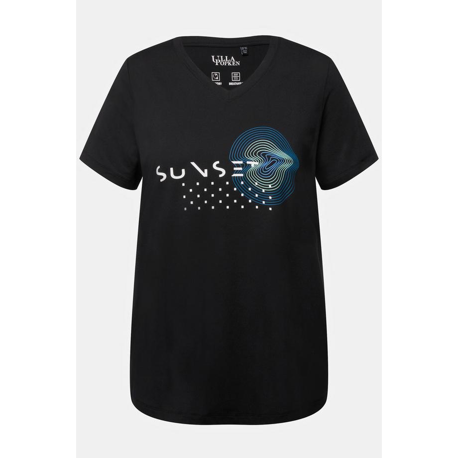 Ulla Popken Maglia funzionale scollo a V mezze maniche ad asciugatura rapida  