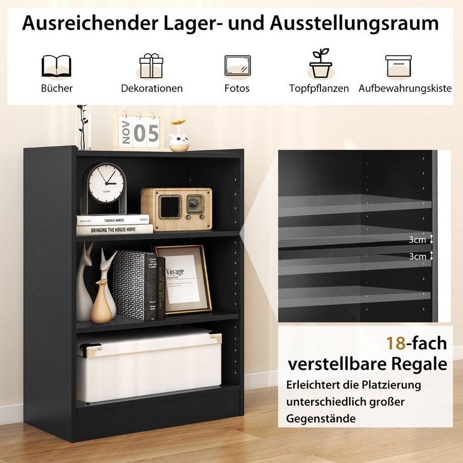 Northix Bücherregal mit verstellbaren Einlegeböden  