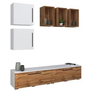 VCM TV Möbel | Wohnwand mit ausreichend Stauraum | Anbauwand | Maße H. 200 x B. 190 x T. 40 cm | Fernseh Möbel – Arila L  