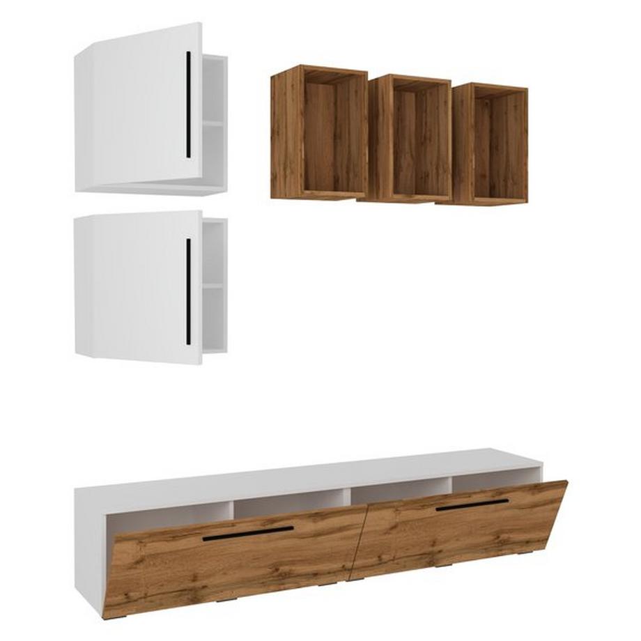 VCM TV Lowboard Armoire de télévision Meuble de rangement Salon Meuble annexe Arila L  