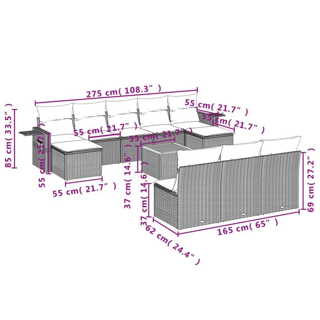 VidaXL Ensemble de canapés de jardin rotin synthétique  