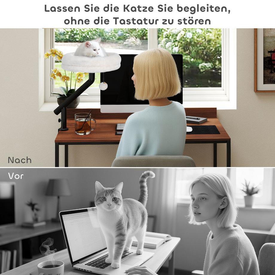 PawHut  Katzen-Schreibtischbett 