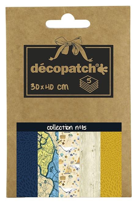 Image of Décopatch DP015O Kunstdruckpapier Kunstpapier 5 Blätter Multicolor