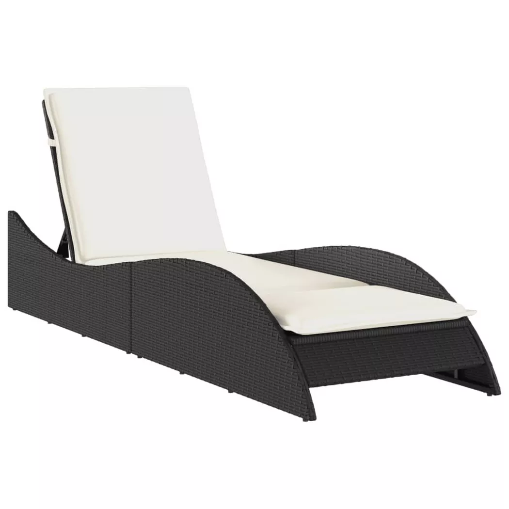 VidaXL - Sonnenliege poly-rattan, One Size, Schwarz