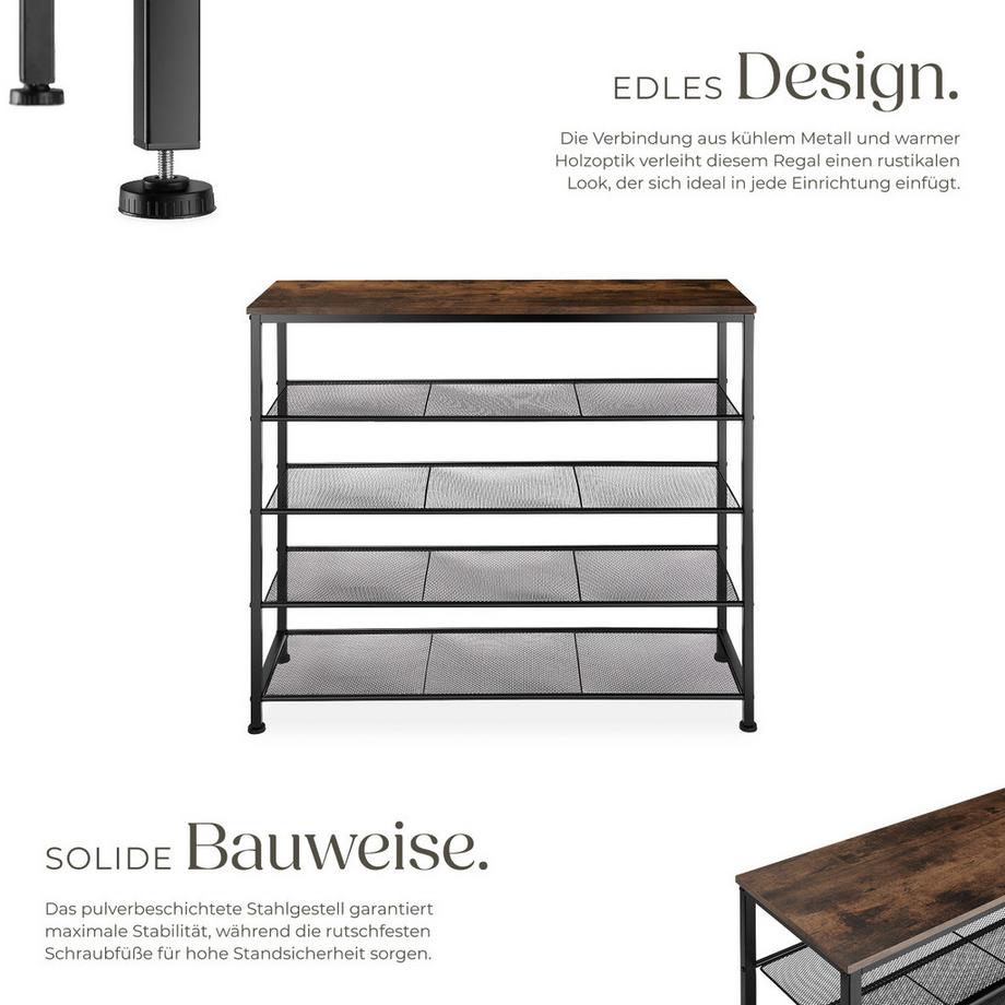 Tectake Schuhregal Sheffield Industrial Style Holz und Stahl  