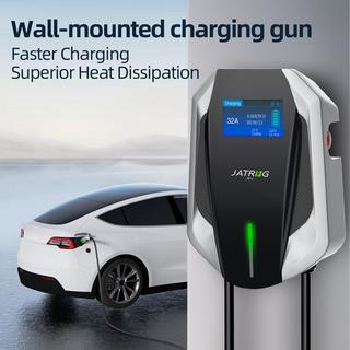 JATRHG  JATRHG Ladestation für Elektrofahrzeuge WallBox Ladestation EV Typ 2 Einphasig 7 kW, 32A, mit 10M-Kabel - Schwarz/Grau 
