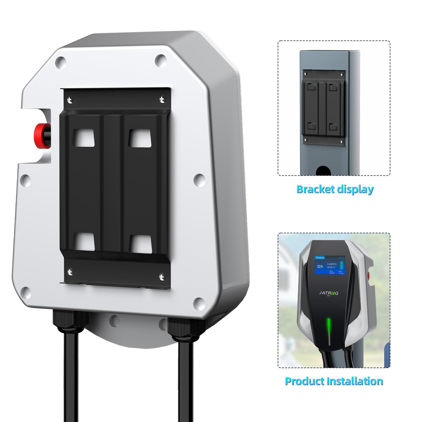 JATRHG  JATRHG Ladestation für Elektrofahrzeuge WallBox Ladestation EV Typ 2 Einphasig 7 kW, 32A, mit 10M-Kabel - Schwarz/Grau 