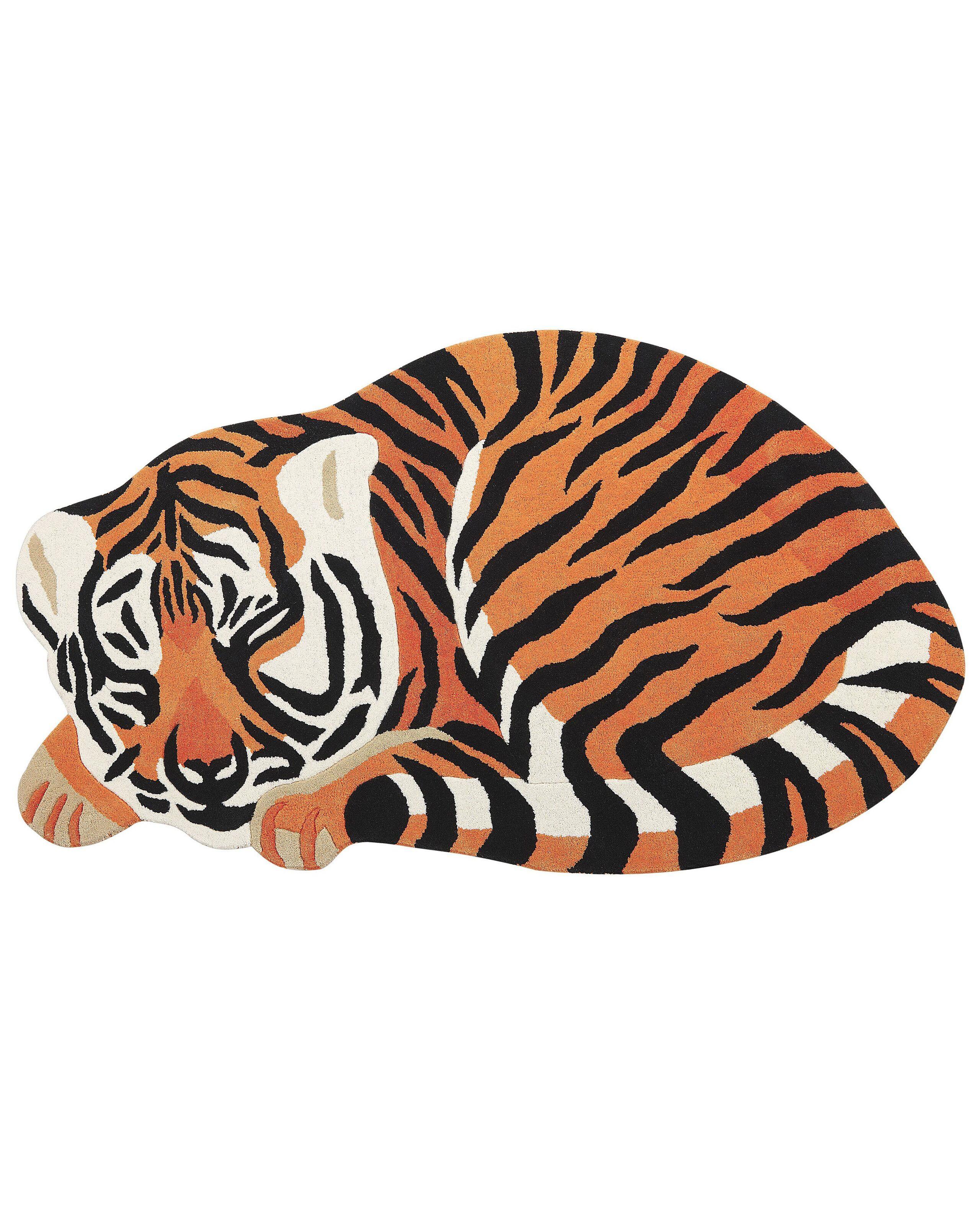 Image of Teppich Aus Wolle Modern Rajah Unisex Orange Bunt 100cm
