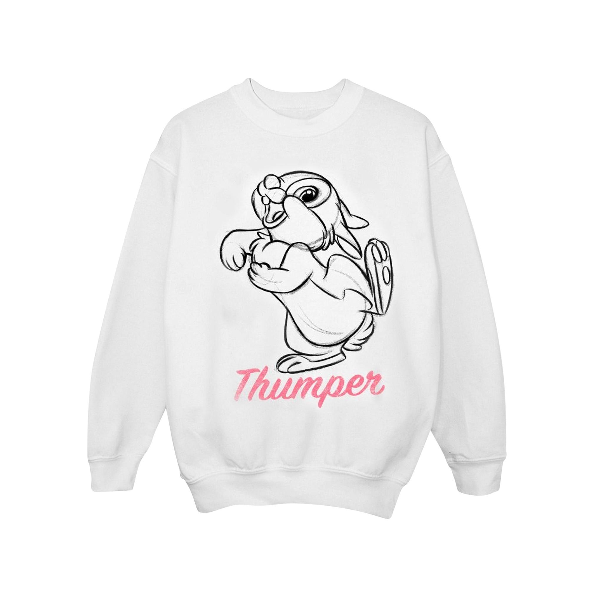 Image of Bambi Thumper Line Drawing Sweatshirt Unisex Weiss 116