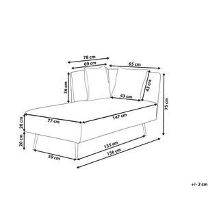 Beliani Chaise longue versione destra en Bouclé Moderno RIOM  