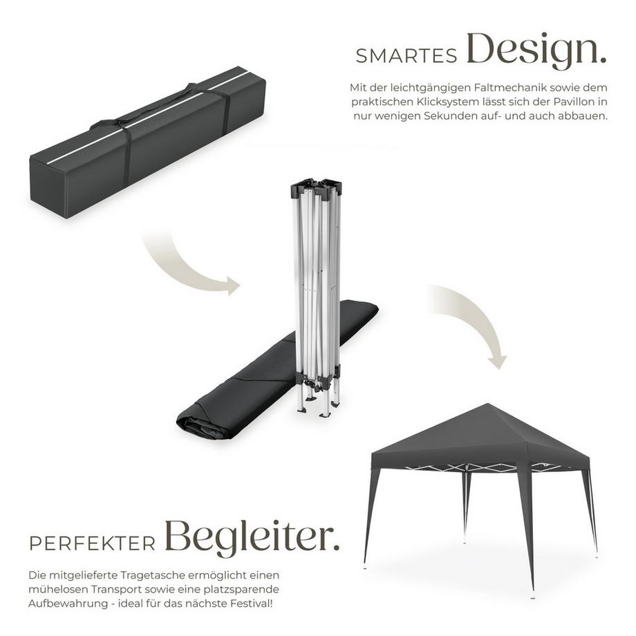 Tectake Pavillon Linosa 3 x 3 m faltbar und wasserabweisend  