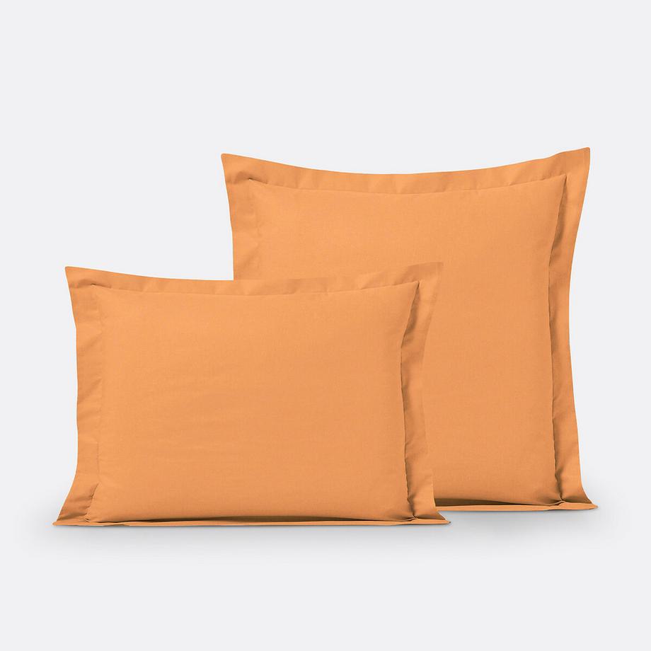 Taie d'oreiller en coton à volant plat