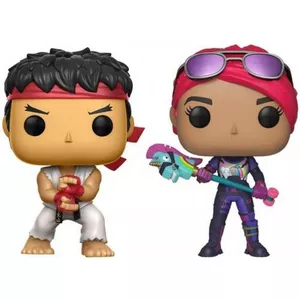 Funko Pop ! Fortnite 2 PAck : Ryu w Brite Bomber