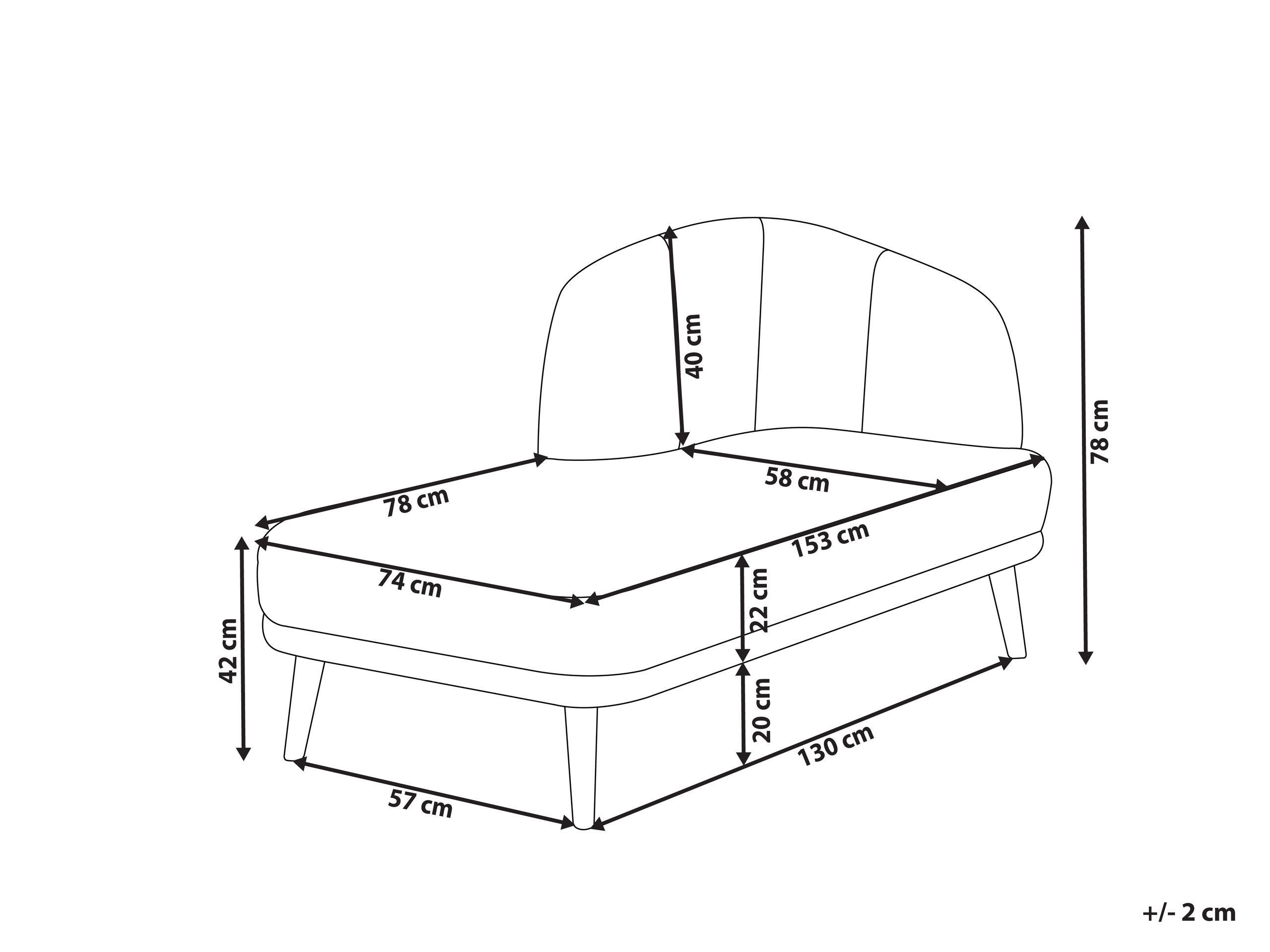 Beliani Chaise longue côté droit en Polyester Traditionnel TANLAY  