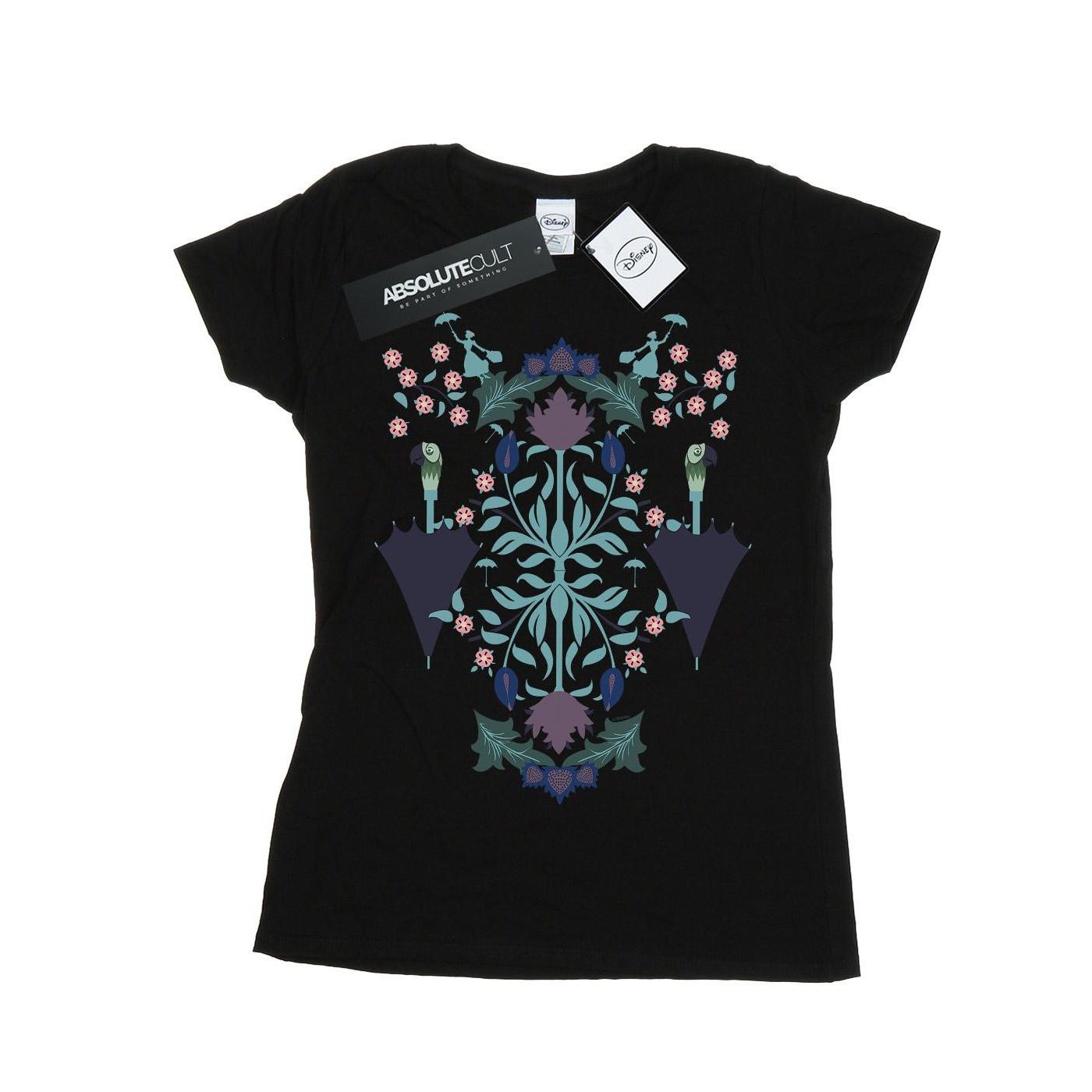 Image of Mary Poppins Floral Collage Tshirt Damen Schwarz S